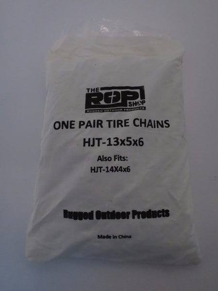 The ROP Shop New Pair 2 Link TIRE Chains 13x5x6 for Garden Tractors/Riders/Snowblower