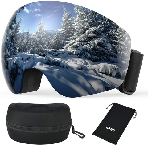 GRM Ski Snow Snowboard Goggles UV Protection Anti Fog Over Glasses Ski/Snowboard Goggles for Men Women Youth