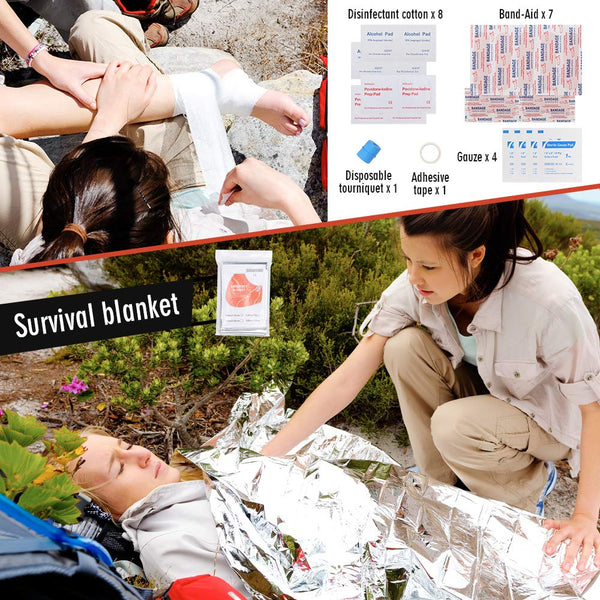 EILIKS Survival Kits 47 in 1 Outdoor Emergency SOS Survival Gear Kits for Car Camping Hiking Trekking Wild Adventure Earthquake Survive Tool for Him Father Husband Men Dad Boyfriend Gift