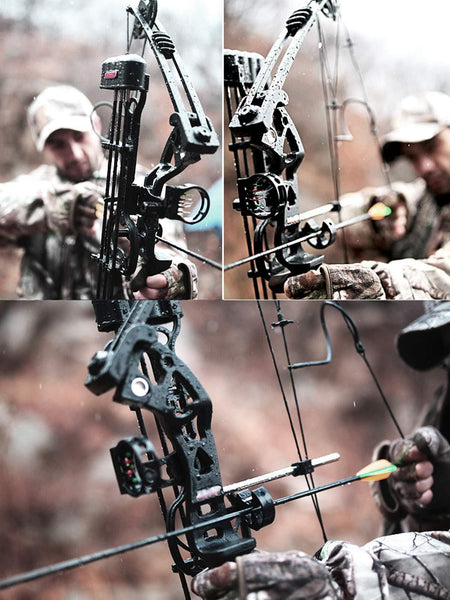 Rochan Aluminum Alloy Compound Bow with Dyneema Bow String Right Hand Composite Bow with Adjustable Draw Length and Weight Compound Bow Kit, IBO 310FPS