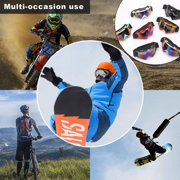 Rngeo Ski Goggles, 2 Pack Snowboard Goggles for Men, Women, Youth, with Durable ABS Frame, UV 400 Protection, Wind Resistance, Anti-Glare Lenses & Soft Foam (2 Colors in 1)