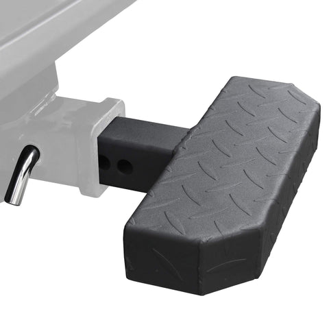 OKLEAD Heavy Duty Truck SUV Hitch Step Textured Black Towing Bumper Guard Hitch Steps Fits 2" Receivers Weight Capacity 220 LBS with Pin Lock and Stabilizer