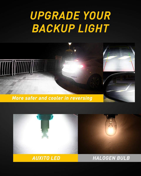 AUXITO Error Free 912 921 T15 LED Bulbs 2000 Lumens Bright CSP 9-SMD Plug and Play for Backup Reverse Lights, 6500K White (Pack of 2)