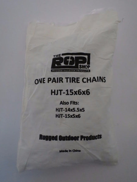 The ROP Shop New Pair 2 Link TIRE Chains 15x6.00x6 for Garden Tractors/Riders/Snowblower