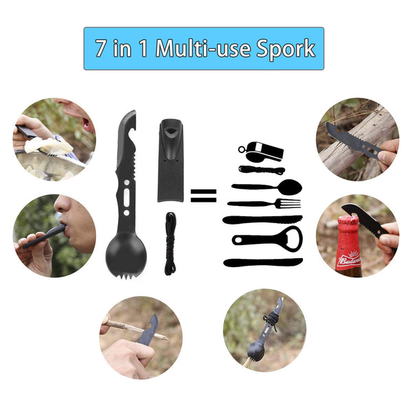 Naubr Camping Gear 15 in 1 Survival Gear kit,Tactical Survival Tool for Cars, Camping, Hiking, Hunting, Adventure Accessories