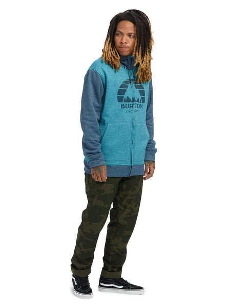 Burton Men's Oak Full-Zip, Blue Curaçao Heather, Large