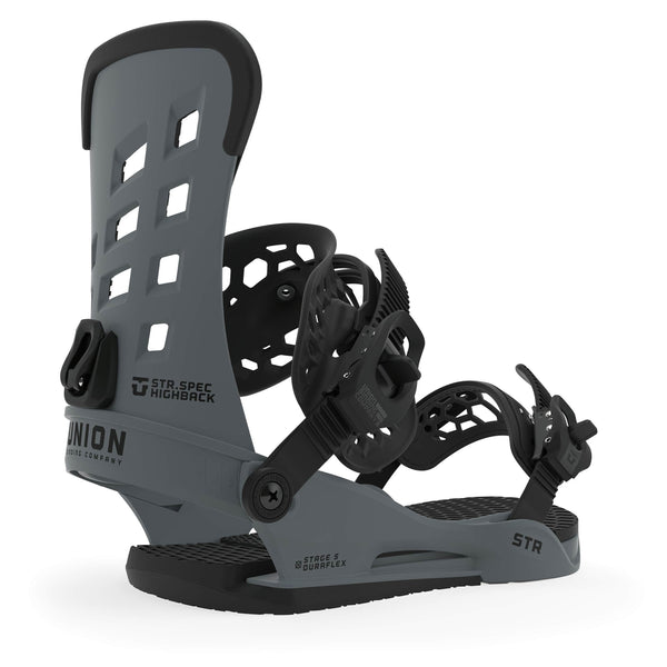 Union STR Snowboard Bindings Mens Sz L (10.5+) Dark Grey