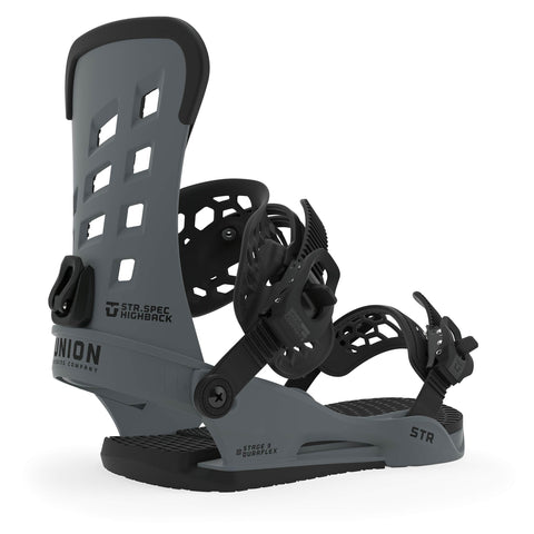 Union STR Snowboard Bindings Mens Sz L (10.5+) Dark Grey
