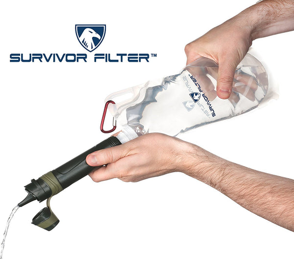 Survivor Filter Squeeze Water Filter Kit 2 Canteen