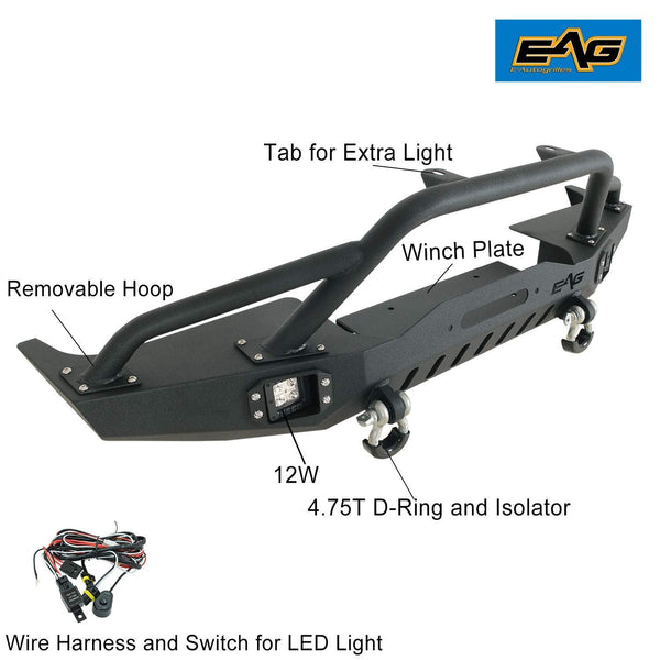EAG Front Bumper with LED Lights and Winch Plate