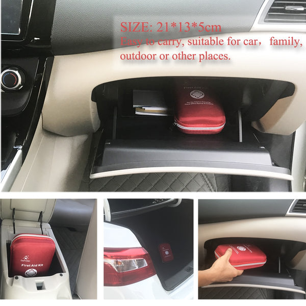 DeftGet First Aid Kit - 163 Piece Waterproof Portable Essential Injuries & Red Cross Medical Emergency Equipment Kits : for Car Kitchen Camping Travel Office Sports and Home