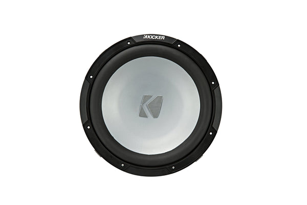 KICKER KMF124 12" Marine Subwoofer with LED White Grill 4 Ohm for Free Air Applications