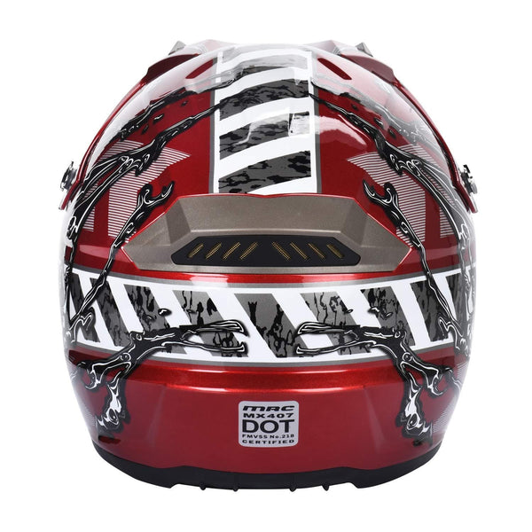 X4 Helmet Adult ATV Off Road Quad MX Motocross Dirt Bike Mountain Bike Helmet Combo With Goggles and Gloves (151 Red, M)