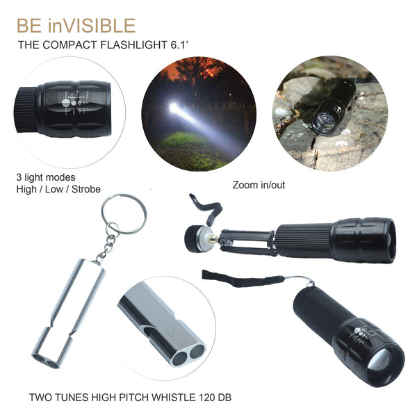 AGEAR Survival Gear with Survival Knife and fire Starter, 14 in 1 Emergency Survival kit Tactical Gear with Emergency Blanket and Compass for Hiking Tactical Gear for Men for Outdoor Adventure