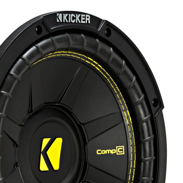 KICKER CompC Single 10 Inch 500 Watt Max Dual Coil 4 Ohm Car Subwoofer (2 Pack)