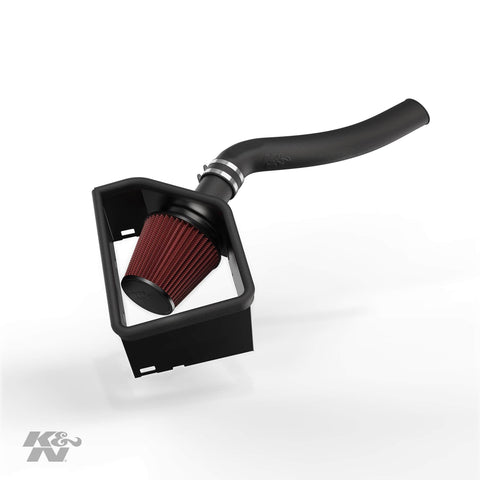 K&N Cold Air Intake Kit with Washable Air Filter:  2014-2018 Dodge Ram 1500, 3.0L V6 Diesel, Black HDPE Tube with Red Oiled Filter, 63-1571