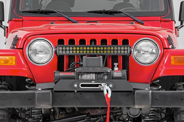 Rough Country Winch Mounting Plate Compatible w/ 1987-2006 Jeep Wrangler TJ LJ YJ (Mounts to Stock Bumper) 1189