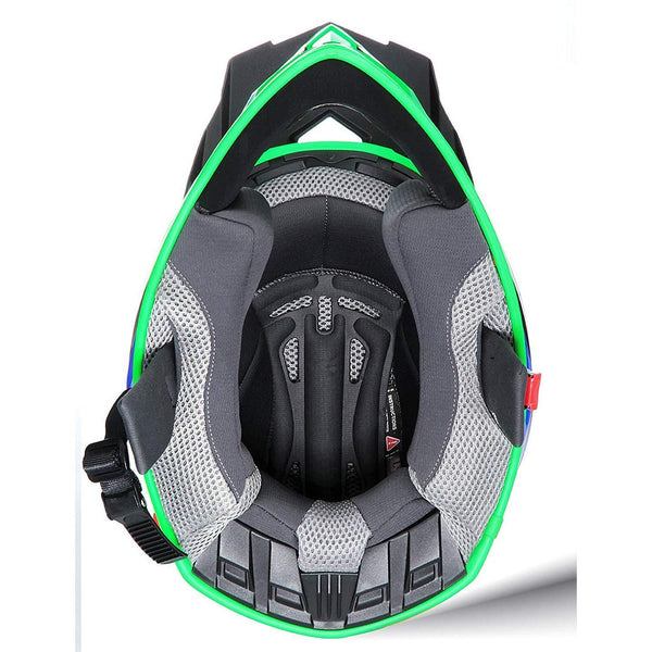 GLX Unisex-Adult GX23 Dirt Bike Off-Road Motocross ATV Motorcycle Helmet for Men Women, DOT Approved (Sear Green, Medium)