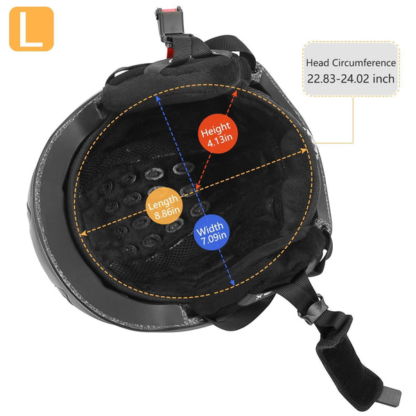 Gonex Ski Helmet Winter Snow Snowboard Skate Helmet with Safety Certification for Men, Women & Young Size L Adjustable 58-61cm Matte Black