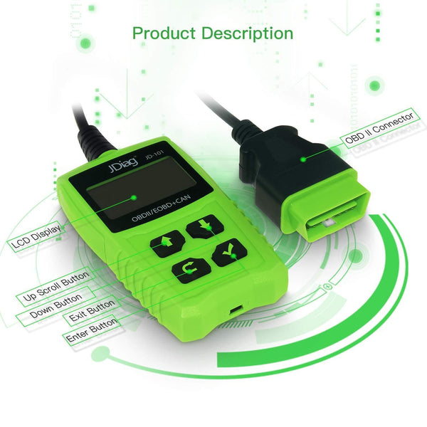 Obd2 Scanner with Speaker Function Code Reader Car Diagnostic Tool with Reset 8 Language for All Vehicles in Compliance with OBDII Standards in 1996 and Beyond