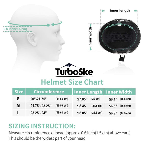 TurboSke Ski Helmet, Snowboard Helmet, Snow Sports Helmet for Men Women and Youth (White, M)