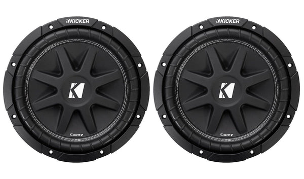 2) Kicker C104 10" 300W Comp 4-Ohm Car Audio Subwoofers Subs C10 Pair | 43C104