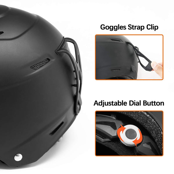 Wantdo Ski Helmet, CPSC Certified Safety Snow Helmet for Men, Women and Youth - Goggles Compatible, Venting Control, Velvet Lining Ear Pads Snowboard Helmet, M/L， Black/Red