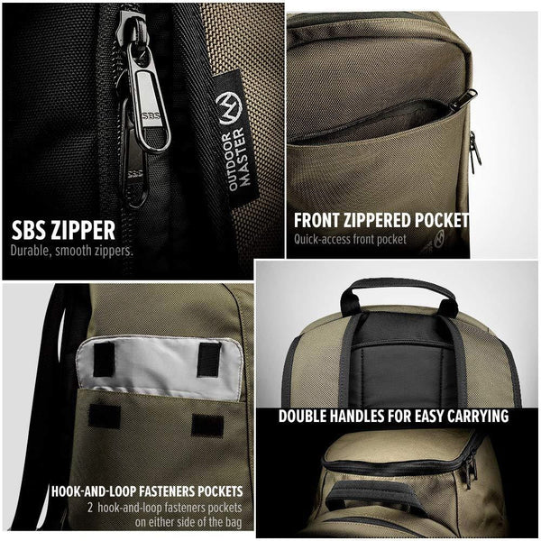 OutdoorMaster Ski Boot Bag Lynx - Ski and Snowboard Boots Travel Backpack with Helmet Compartment & 50L Capacity | Waterproof Exterior & Bottom - for Men, Women and Youth - Khaki