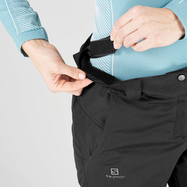 SALOMON StormSeason Ski Pants Black Womens Sz L