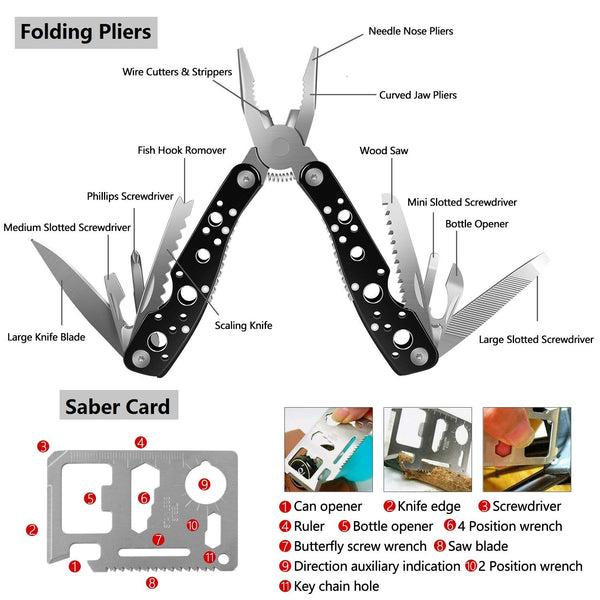 Emergency Survival Kit 36 in 1, Survival Gear Tool Kit SOS Survival Tool Emergency Blanket Tactical Pen Flashlight Pliers Wire Saw for Wilderness Camping Hiking First Aid Survival Kit for Earthquake