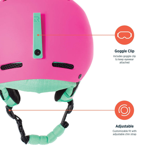Retrospec Traverse H3 Youth Ski & Snowboard Helmet, Matte Magenta, Small (52-55cm)