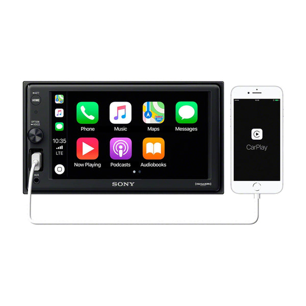 Sony XAV-AX1000 6.2" Compatible with CarPlay Media Receiver (No CD) with Bluetooth, Includes Rear View Camera