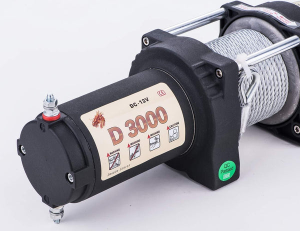 Sinoking 12VDC 3000LB/1361kg, Waterproof Electric Winch UTV ATV Winch with 0.18″39′(feet) Steel Wire Rope Winch Kit