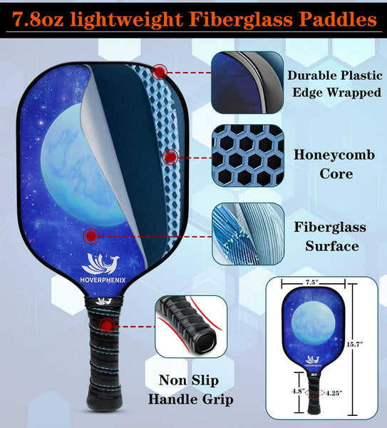 Portable Pickleball Net Set with Wheels, 22ft Regulation Size Pickleball Net System with 4 Fiberglass Paddles, 8 Outdoor Pickleball Balls and Carry Bag for Backyard and Driveway