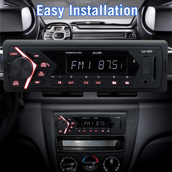 Bluetooth Car Stereo Radio Receiver,Single Din Mechless Digital Media Receiver Support FM/AM/USB/SD/FLAC/MP3/Aux-in with 7 Color Backlit,Wireless Remote Control - Ultra Pickleball