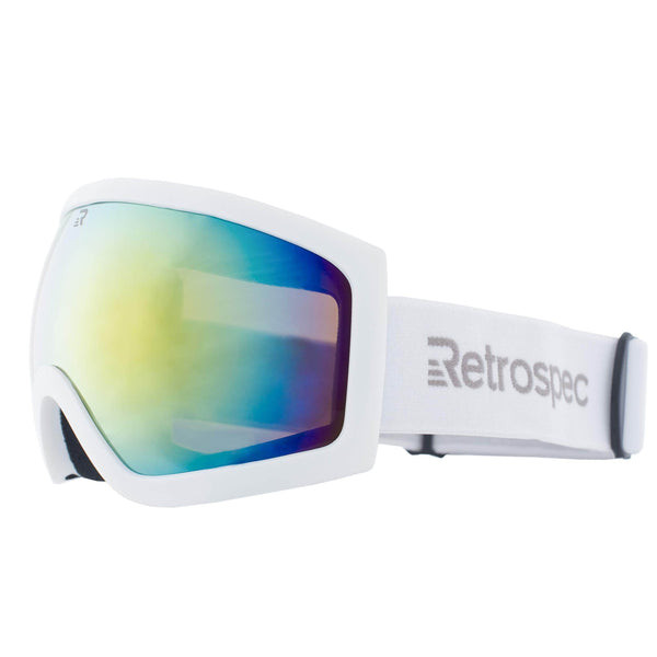 Retrospec Traverse G1 Ski, Snowboard, and Snowmobile Goggles, White/Citrine