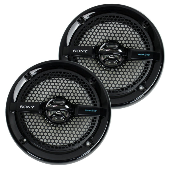 Sony 4 XS-MP1611b 6.5" 280 Watt Dual Cone Marine Speakers Stereo Black XSMP1611 (Black)