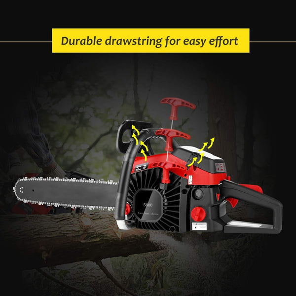 Yiilove 20" 58CC Gas Powered Chainsaw 2 Stroke Handed Petrol Gasoline Chain Saw for Cutting Wood with Tool Kit (Red)