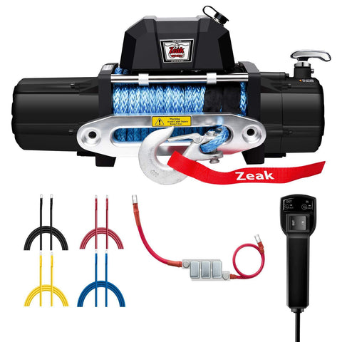 ZEAK 12000lb. Electric Truck Winch Synthetic Rope, Waterproof Off Road, for Jeep Truck