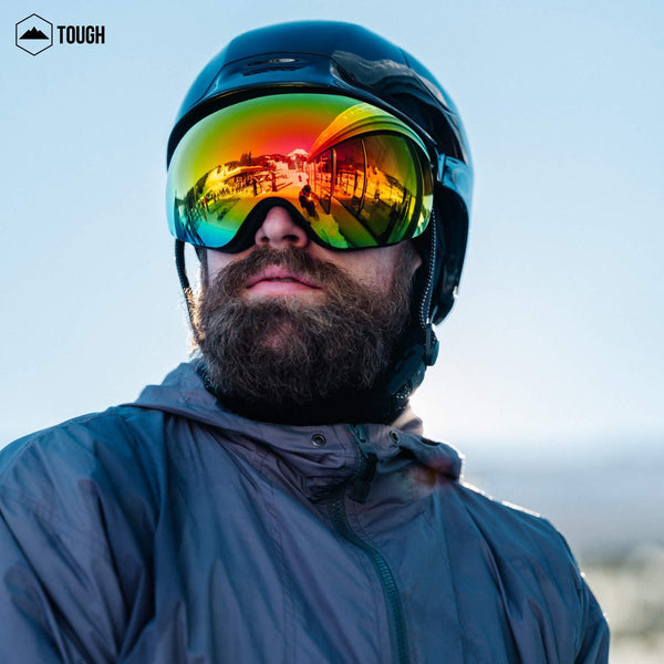 Ski & Snowboard Goggles - OTG Snow Glasses for Skiing, Snowboarding & Outdoor Winter Sports - Snowmobile Gear with Anti-Fog Frameless Dual-Layer Lens & UV400 Protection - Fits Men, Women & Youth