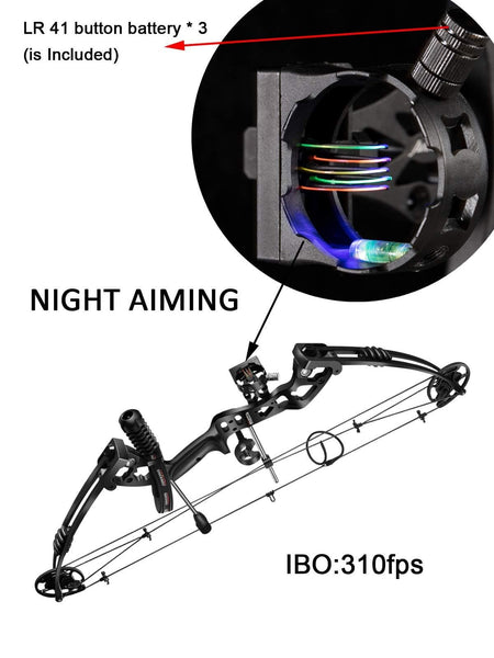 Rochan Aluminum Alloy Compound Bow with Dyneema Bow String Right Hand Composite Bow with Adjustable Draw Length and Weight Compound Bow Kit, IBO 310FPS
