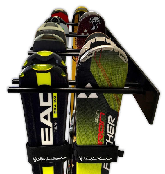 StoreYourBoard Ski Wall Storage Rack, Holds 8 Pairs, Steel Home and Garage Skis Mount