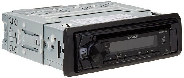 Kenwood KDC-168U In-Dash 1-DIN CD Car Stereo Receiver with Front USB Input