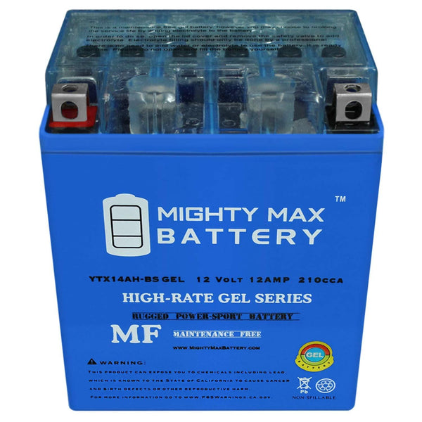 Mighty Max Battery YTX14AH 12V 12AH Gel Battery for Arctic Cat 500 All Models All Years Brand Product
