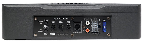 Rockville SS8P 400 Watt Slim Under-Seat Powered Car/Truck Subwoofer Sub+Amp Kit