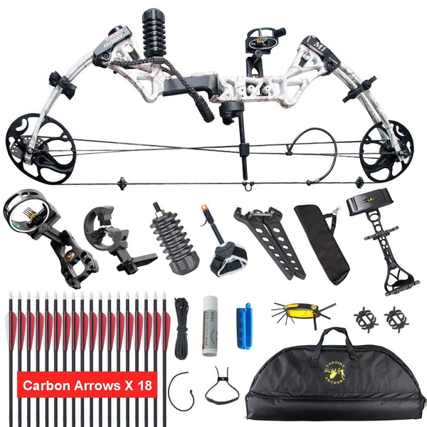 XGEEK Compound Bow，Compound Hunting Bow Kit，Limbs Made in USA，19"-30" Draw Length,19-70Lbs Draw Weight，Up to 320FPS， (2 Years Warranty)