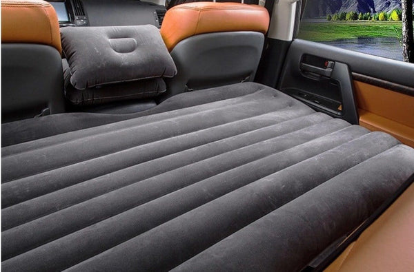 FBSPORT Car Travel Inflatable Mattress Air Bed Cushion Camping Universal SUV Extended Air Couch with Two Air Pillows (Gray)