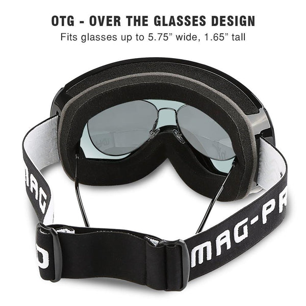 AKASO OTG Ski Goggles, Snowboard Goggles, Mag-Pro Magnetic Interchangeable Lenses, Anti-Fog, 100% UV Protection, Helmet Compatible, Snow Goggles for Men & Women, Free Balaclava Ski Mask Included