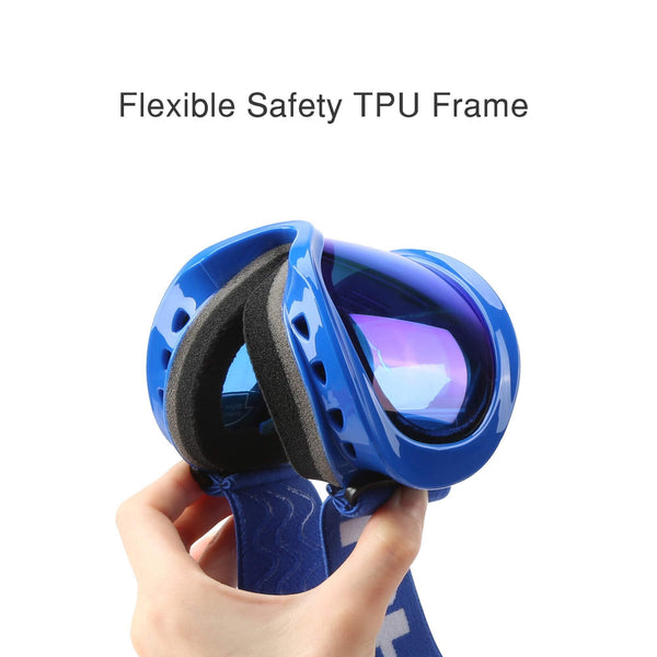 AKASO Kids Ski Goggles, Snowboard Goggles Snow Goggles for Youth, Kids & Teenagers, Anti-Fog, 100% UV Protection, Double-Layer Spherical Lenses, Helmet Compatible