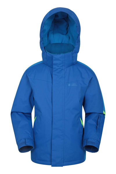 Mountain Warehouse Raptor Kids Snow Jacket - Winter Ski Coat for Boys & Girls Two Tone Blue 7-8 Years